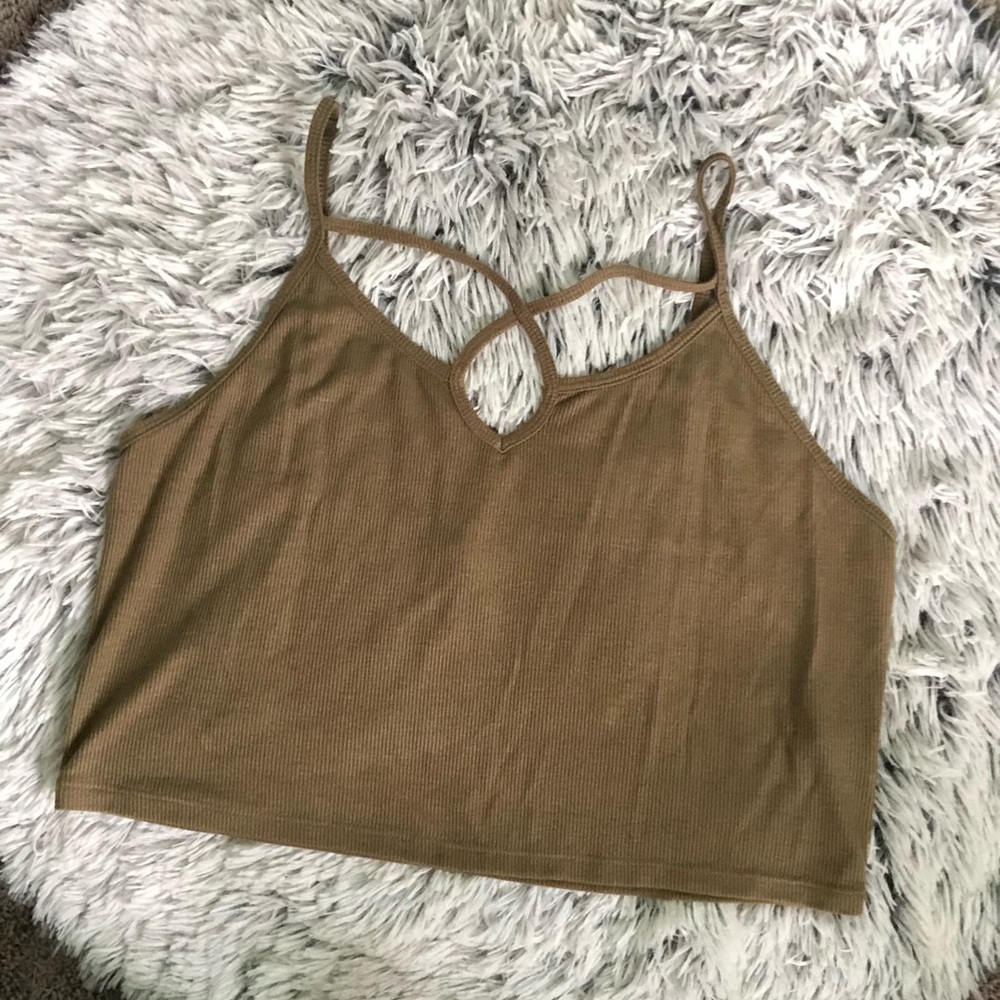 olive green crop top